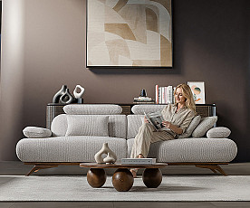 Sedežna garnitura 3+2 Monza, Barva bež / VZMETENO