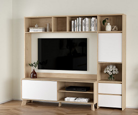 Tv element Next 01, Barva divji hrast, bela visoki sijaj, po naročilu