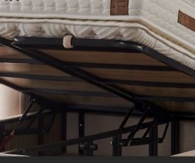 BOXSPRING KOMPLET: Postelja Cashmere 180x200 z dvižnim dnom, predalom in vzmetnico, Barva bež