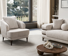 Fotelj Odesa, Barva bež, zoreh / VZMETENO, po naročilu