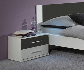 KOMPLET spalnica Palma, 180x200 z LETVENIM DNOM in VZMETNICO, Barva bela, grafitna, klasik