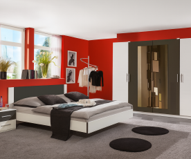 KOMPLET spalnica Palma, 160x200 z LETVENIM DNOM in VZMETNICO, Barva bela, grafitna, klasik, po naročilu