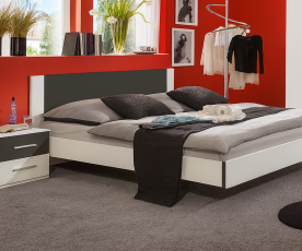 KOMPLET spalnica Palma, 160x200 z LETVENIM DNOM in VZMETNICO, Barva bela, grafitna, klasik, po naročilu