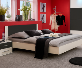 KOMPLET spalnica Palma, 160x200 z LETVENIM DNOM in VZMETNICO, Barva bela, grafitna, drsna, po naročilu