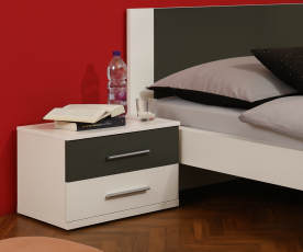 KOMPLET spalnica Palma, 160x200 z LETVENIM DNOM in VZMETNICO, Barva bela, grafitna, drsna, po naročilu