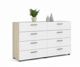 Predalnik Pariz 06 Barva Hrast, bela visoki sijaj