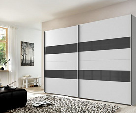 Omara Piano, 2 vrata, 270 cm, Barva bela, siva
