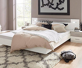 Komplet spalnica Porto 160x200, Barva bela, siva klasik
