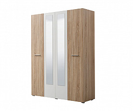 Omara Rina 4 vrata 148 cm, Barva hrast bela