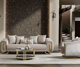 Dvosed Maxi Romeo, Barva bež , zlata / VZMETENO, po naročilu