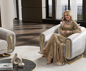 Dvosed Maxi Romeo, Barva bež , zlata / VZMETENO, po naročilu