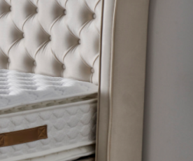 Boxspring postelja Royal, Komplet z dvižnim dnom, predalom in vzmetnico 120x200 , Barva bež, po naročilu