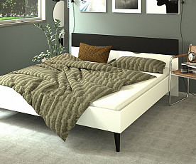 KOMPLET spalnica OSAKA 180x200 Z DNOM in VZMETNICO, Omara 180 cm, Barva bela, drsna