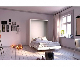 KOMPLET: Stenska postelja Smart 03, 120x200 z letvenim dnom in vzmetnico, Barva bela