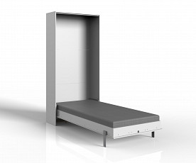 KOMPLET: Stenska postelja Smart 01, 90x200 z letvenim dnom in vzmetnico, Barva bela