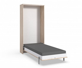 KOMPLET: Stenska postelja Smart 01, 90x200 z letvenim dnom in vzmetnico, Barva divji hrast, po naročilu