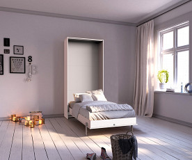 Stenska postelja Smart 01 90x200 , Barva bela