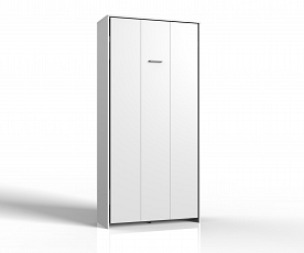 KOMPLET: Stenska postelja Smart 01, 90x200 z letvenim dnom in vzmetnico, Barva bela