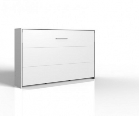 KOMPLET: Stenska postelja Smart 04, 140x200 z letvenim dnom in vzmetnico, Barva bela