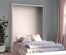 KOMPLET: Stenska postelja Smart 05, 140x200 z letvenim dnom in vzmetnico, Barva bela, po naročilu