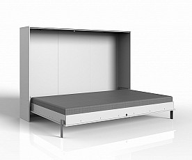 KOMPLET: Stenska postelja Smart 04, 140x200 z letvenim dnom in vzmetnico, Barva bela