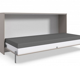 KOMPLET: Stenska postelja Smart 06, 90x200 z letvenim dnom in vzmetnico, Barva sahara, po naročilu