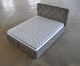 Boxspring postelja Sprint, Komplet z dnom in vzmetnico 160x200 , Barva kapučino