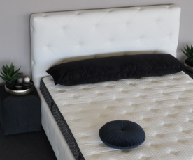 Boxspring postelja Sprint, Komplet z dnom in vzmetnico 90x200 , Barva bela