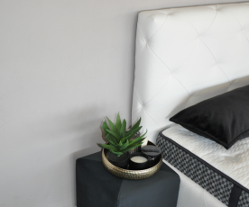 Boxspring postelja Sprint, Komplet z dnom in vzmetnico 90x200 , Barva bela