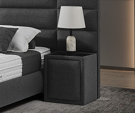 KOMPLET Z DVIŽNIM DNOM, PREDALOM in NOČNIMA OMARICAMA: Strongline 200x200, Barva siva, po naročilu