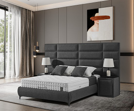 KOMPLET Z DVIŽNIM DNOM, PREDALOM in NOČNIMA OMARICAMA: Strongline 200x200, Barva siva, po naročilu