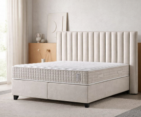 Boxspring postelja Style Komplet z dvižnim dnom, predalom in vzmetnico 160x200 , Barva bež