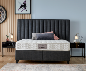 Boxspring postelja Style Komplet z dvižnim dnom, predalom in vzmetnico 140x200 , Barva siva, po naročilu