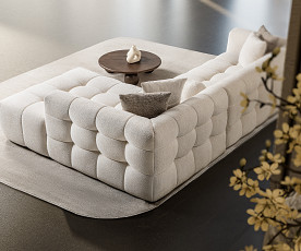 Sedežna garnitura Teddy Barva Siva, leva ali desna postavitev/ VZMETENO, po naročilu