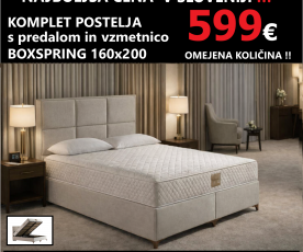 Boxspring postelja Firenze, Komplet z dvižnim dnom, predalom in vzmetnico 160x200 , Barva bež, po naročilu OMEJENA KOLIČINA !!!