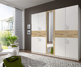 Omara Torino 5 vrat, 225 cm Barva bela, divji hrast