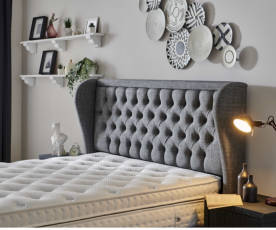 KOMPLET Z VZMETNICO: Postelja z dnom in vzmetnico VALENCIA 180x200 cm, Barva Siva