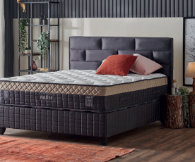 Boxspring postelja YORK Komplet z dvižnim dnom, predalom in vzmetnico 180x200 , Barva Grafitna, po naročilu