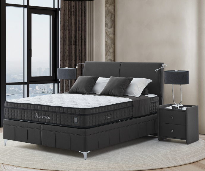 Posteljni okvir Albatros 180x200 z dvižnim dnom in predalom, Barva Črna tkanina, po naročilu