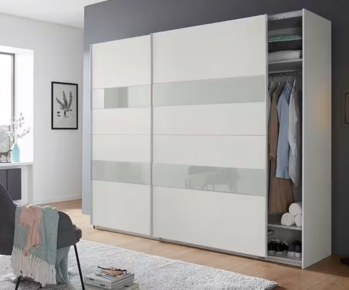 Omara Tona 2, 225 cm, Barva Bela, steklo, po naročilu