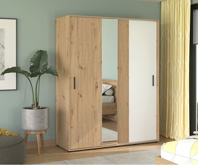 Omara Atos 2 Vrata 165 cm, Barva Artisan hrast, bela