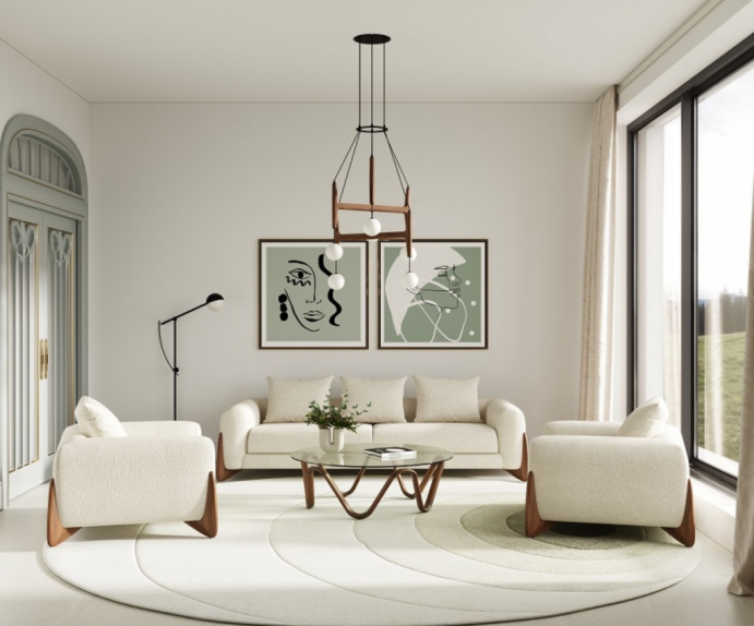 Sedežna garnitura 3+1+1 Capri, Barva bež / VZMETENO, po naročilu