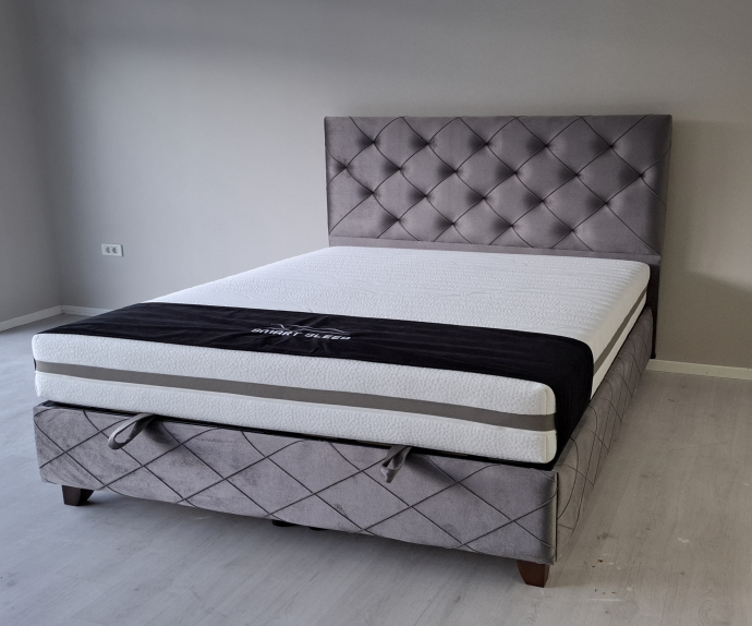 Posteljni okvir Dali 180x200 z dvižnim dnom in predalom, Barva siva