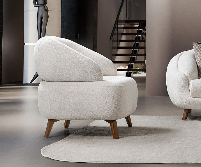 Fotelj Jesse, Barva bež / VZMETENO, po naročilu