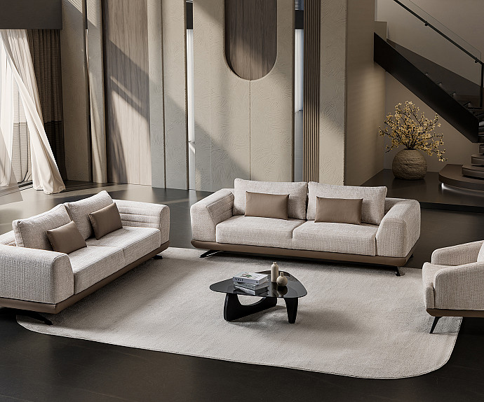 Sedežna garnitura 3+2 Milano, Barva Bež, lešnik / VZMETENO, po naročilu