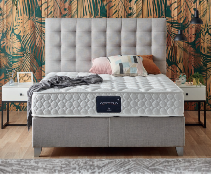 Boxspring postelja Monika Komplet z dvižnim dnom, predalom in vzmetnico 180x200 , Barva siva, po naročilu