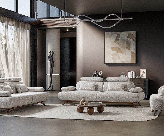 Sedežna garnitura 3+2 Monza, Barva bež / VZMETENO