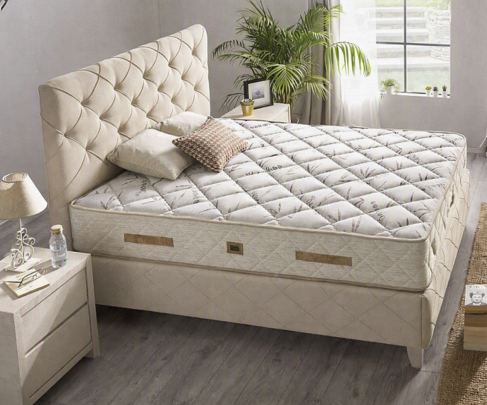 Boxspring postelja Oxford, Komplet z dvižnim dnom, predalom in vzmetnico 160x200 , Barva bež