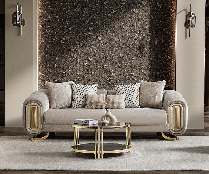 Dvosed Maxi Romeo, Barva bež , zlata / VZMETENO, po naročilu